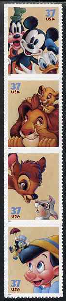 United States 2004 Disney Characters self-adhesive set of 4 unmounted mint SG 4370-3, stamps on , stamps on  stamps on disney, stamps on  stamps on films, stamps on  stamps on cinema, stamps on  stamps on movies, stamps on  stamps on cartoons