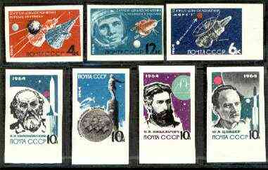 Russia 1964 The Way To The Stars imperf set of 7 unmounted mint SG 2979-85, stamps on , stamps on  stamps on space