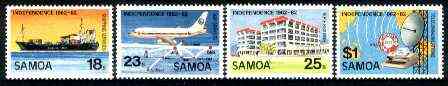 Samoa 1982 20th Anniversary of Independence set of 4 unmounted mint, SG 616-619, stamps on ships, stamps on aviation, stamps on communications