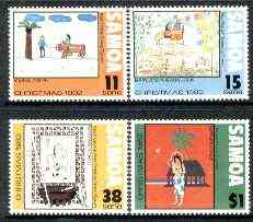 Samoa 1982 Christmas - Childrens paintings set of 4 unmounted mint, SG 629-32, stamps on christmas