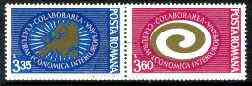 Rumania 1973 Inter-European Cultural and Economic Co-operation se-tenant set of two fine used SG 3996-97, stamps on , stamps on  stamps on europa, stamps on  stamps on maps, stamps on  stamps on economics