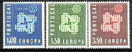 Portugal 1961 Europa set of three fine unmounted mint, SG 1193-95*, stamps on , stamps on  stamps on europa