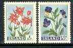 Iceland 1958 Flowers set of 2 unmounted mint, SG 353-54