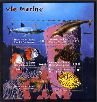 Guinea - Conakry 1998 Marine Life #3 perf sheetlet containing 6 values, Michel 2208-13 unmounted mint. Note this item is privately produced and is offered purely on its t..., stamps on marine life, stamps on fish, stamps on whales, stamps on turtles, stamps on sharks