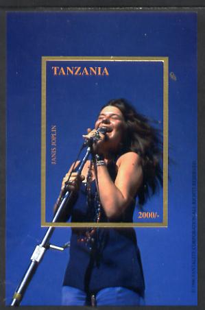 Tanzania 1996 Janis Joplin imperf deluxe self-adhesive m/sheet unmounted mint, stamps on , stamps on  stamps on personalities, stamps on  stamps on music, stamps on  stamps on rock, stamps on  stamps on pops, stamps on  stamps on women, stamps on  stamps on self adhesive