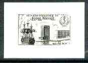 France 1981 Naval School stamp sized black & white photographic proof of original artwork with value covered with 'Maquette', as SG 2436, exceptionally rare, stamps on , stamps on  stamps on ships, stamps on anchors