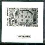 Andorra - French 1980 House of the Valleys photo marquette (stamp sized black & white photographic proof) of original artwork with value expressed as 0.00, endorsed 'Photo Maquette', as SG F308, exceptionally rare, stamps on , stamps on  stamps on buildings