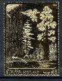 Staffa 1981 US National Parks - Sequoia A38 value perforated & embossed in 23 carat gold foil, unmounted mint, stamps on , stamps on  stamps on national parks, stamps on  stamps on parks, stamps on trees