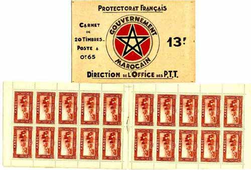 French Morocco 1934 Rabat 13f booklet complete and very fine (containing 20 x Mi 105), stamps on xxx