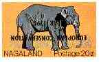 Nagaland 1970 European Conservation Year opt INVERTED on 1969 Elephant 20c imperf unmounted mint*, stamps on animals, stamps on elephants
