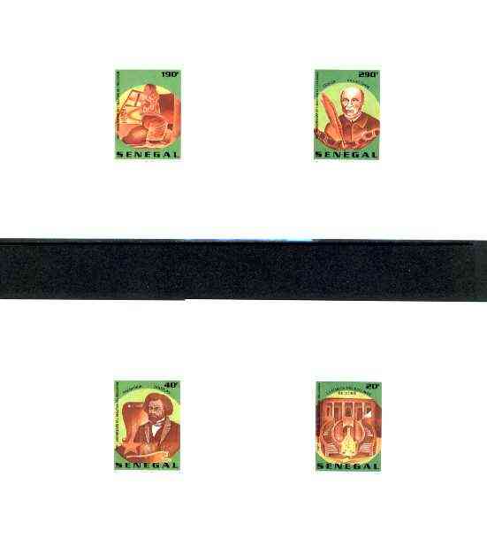 Senegal 1998 Abolition of Slavery complete set of 4 in deluxe sheets on matt card, stamps on slavery
