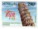 Senegal 1998 'Italia '98' Stamp Exhibition (Tower of Pisa) imperf from limited printing, stamps on buildings, stamps on monuments, stamps on stamp exhibitions