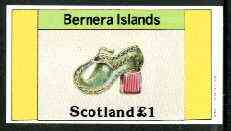 Bernera 1982 Footware imperf souvenir sheet (Â£1 value showing shoe of 1680) unmounted mint, stamps on fashion, stamps on shoes