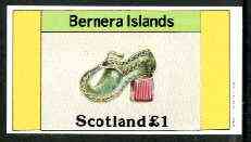 Bernera 1982 Footware imperf souvenir sheet (£1 value showing shoe of 1680) unmounted mint, stamps on fashion, stamps on shoes