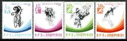 Albania 1989 Sixth National Spartakiad set of 4 unmounted mint, SG 2434-37, Mi 2415-18*, stamps on , stamps on  stamps on sport, stamps on gymnastics, stamps on bicycles, stamps on football, stamps on running, stamps on  stamps on  gym , stamps on  stamps on gymnastics, stamps on  stamps on 