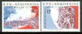 Albania 1989 Bicentenary of French Revolution set of 2 unmounted mint, SG 2422-23, Mi 2403-04*, stamps on , stamps on  stamps on militaria, stamps on history, stamps on  stamps on revolutions