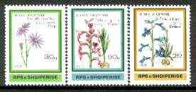 Albania 1989 Flowers set of 3 unmounted mint, SG 2414-16, Mi 2395-97*, stamps on , stamps on  stamps on flowers:orchids