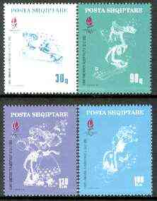 Albania 1992 Albertville Winter Olympic Games set of 4 unmounted mint, SG 2512-15, Mi 2489-92*, stamps on sport, stamps on olympics, stamps on ice skating, stamps on skiing