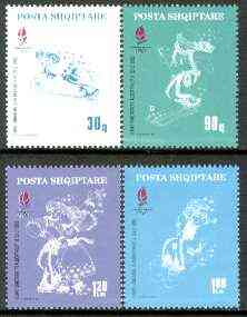 Albania 1992 Albertville Winter Olympic Games set of 4 unmounted mint, SG 2512-15, Mi 2489-92*, stamps on , stamps on  stamps on sport, stamps on olympics, stamps on ice skating, stamps on skiing