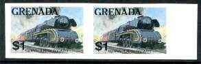 Grenada 1982 Famous Trains $1 German Federal Rlw Steam Loco unmounted mint imperf pair, as SG 1216, stamps on railways