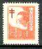 Cinderella - China 19?? TB label in orange showing Child & X-Ray unit, stamps on , stamps on  stamps on children, stamps on tb, stamps on diseases, stamps on x-rays