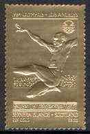 Bernera 1984 Olympic Games \A38 value (Long Jump) embossed in 22 carat gold foil unmounted mint, stamps on olympics, stamps on sport, stamps on long jump