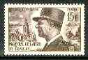 France 1952-54 Marshal de Lattre de Tassigny (WW2 Hero) 15f purple-brown unmounted mint SG 1141, stamps on , stamps on  ww2 , stamps on militaria, stamps on personalities, stamps on 