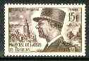 France 1952-54 Marshal de Lattre de Tassigny (WW2 Hero) 15f purple-brown unmounted mint SG 1141, stamps on , stamps on  stamps on , stamps on  stamps on  ww2 , stamps on militaria, stamps on personalities, stamps on 