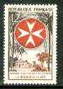 France 1956 Order of Malta Leprosy Relief 12f unmounted mint, SG 1287*, stamps on diseases, stamps on medical