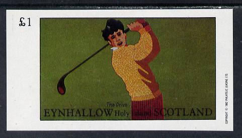 Eynhallow 1982 Golf (The Drive) imperf souvenir sheet (£1 value) unmounted mint, stamps on golf  sport
