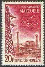 France 1959 Technical Achievements - Marcoule Atomic Power Station 20f unmounted mint, SG 1424*, stamps on , stamps on  stamps on atomics, stamps on energy, stamps on 