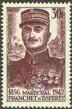 France 1956 Marshal Franchet d'Esperey (WW1 hero) 30f unmounted mint, SG 1289, stamps on , stamps on  stamps on , stamps on  stamps on  ww1 , stamps on  stamps on personalities, stamps on militaria