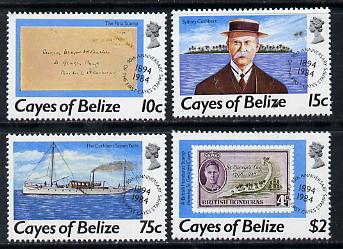 Cayes of Belize 1984 90th Stamp Anniversary set of 4 unmounted mint, stamps on , stamps on  stamps on postal    stamp centenary    stamp on stamp, stamps on  stamps on stamponstamp