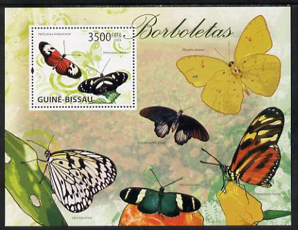 Guinea - Bissau 2009 Butterflies perf s/sheet unmounted mint, stamps on butterflies