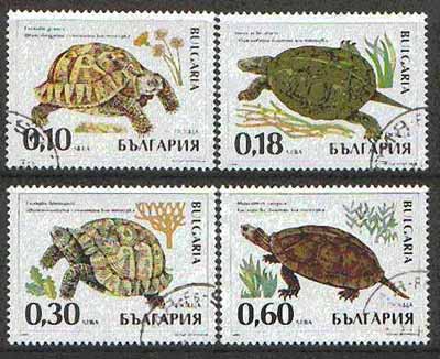 Bulgaria 1999 Tortoises complete set of 4 cto used, SG 4277-80*, stamps on , stamps on  stamps on animals, stamps on reptiles, stamps on tortoises