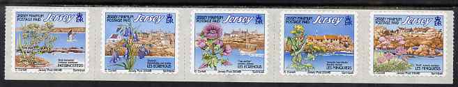 Jersey 2003 Offshore Reefs set of 5 in self-adhesive strip of 5 NVI stamps (2004 imprint) unmounted mint, SG 1180-84, stamps on , stamps on  stamps on flowers, stamps on  stamps on 