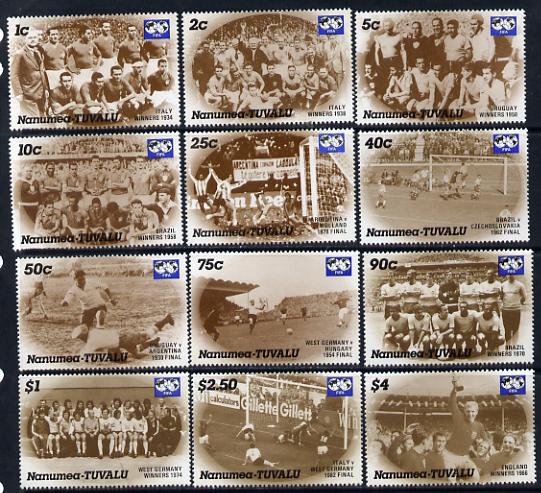Tuvalu - Nanumea 1986 World Cup Football Champions complete set of 12 unmounted mint, stamps on , stamps on  stamps on football  sport