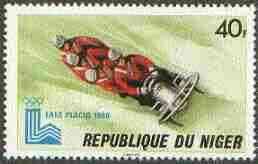 Niger Republic 1980 Lake Placid Olympic Games 40f (Bob Sleigh) unmounted mint SG 787*, stamps on , stamps on  stamps on sled