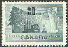 Canada 1952 Forestry Products 20c grey unmounted mint, SG 441*, stamps on trees, stamps on timber, stamps on  kg6 , stamps on 