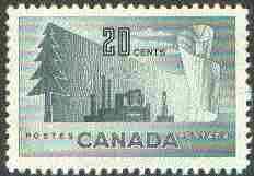 Canada 1952 Forestry Products 20c grey unmounted mint, SG 441*, stamps on , stamps on  stamps on trees, stamps on timber, stamps on  stamps on  kg6 , stamps on  stamps on 