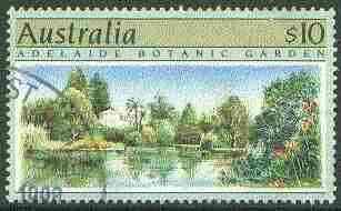 Australia 1990 Botanical Gardens $10 superb cds used, SG 1201, stamps on , stamps on  stamps on gardens, stamps on parks, stamps on flowers