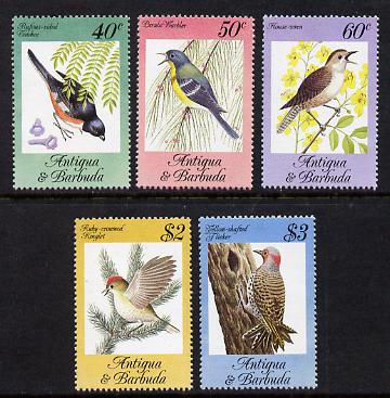 Antigua 1984 Songbirds set of 5 unmounted mint, SG 869-73, stamps on birds    warbler     wren    kinglet     