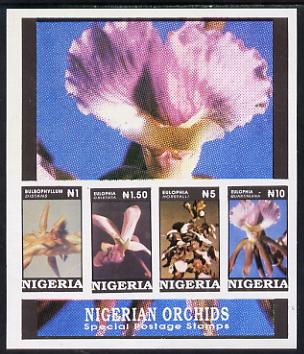Nigeria 1993 Orchids m/sheet completely imperf superb unmounted mint, stamps on flowers  orchids