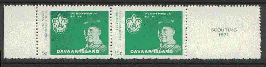 Davaar Island 1971 Japan Scouts Jamboree perf set of 2 (5p & 15p green) unmounted mint, stamps on scouts
