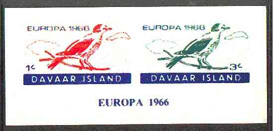 Davaar Island 1966 Europa imperf m/sheet (birds) unmounted mint, stamps on europa, stamps on birds