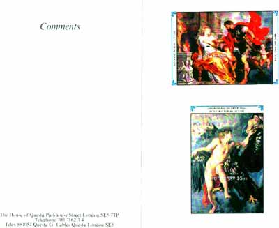 Bhutan 1991 Death Anniversary of Peter Paul Rubens - two imperf m/sheets (Ganymede and The Eagle & Mars and Rhea Sylvia) mounted in Folder entitled Your Proofs from the H..., stamps on arts, stamps on rubens, stamps on nudes, stamps on mythology, stamps on ancient greece, stamps on renaissance