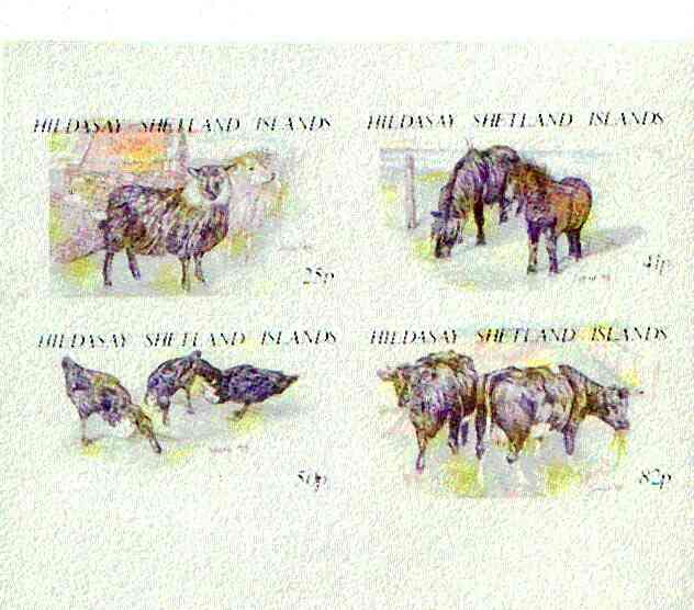 Shetland Islands 1995 Animals imperf set of 4 (face value A31.98) unmounted mint, stamps on , stamps on  stamps on animals