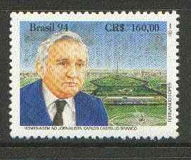 Brazil 1994 Carlos Branco (journalist) unmounted mint SG 2631*, stamps on newspapers