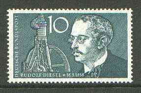 Germany - West 1958 Rudolf Diesel Birth Centenary (engineer) unmounted mint SG 1203*, stamps on engineering, stamps on  oil , stamps on 
