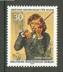 Germany - West Berlin 1969 Academy of Music (Painting of violinist) unmounted mint SG B337*, stamps on music, stamps on arts